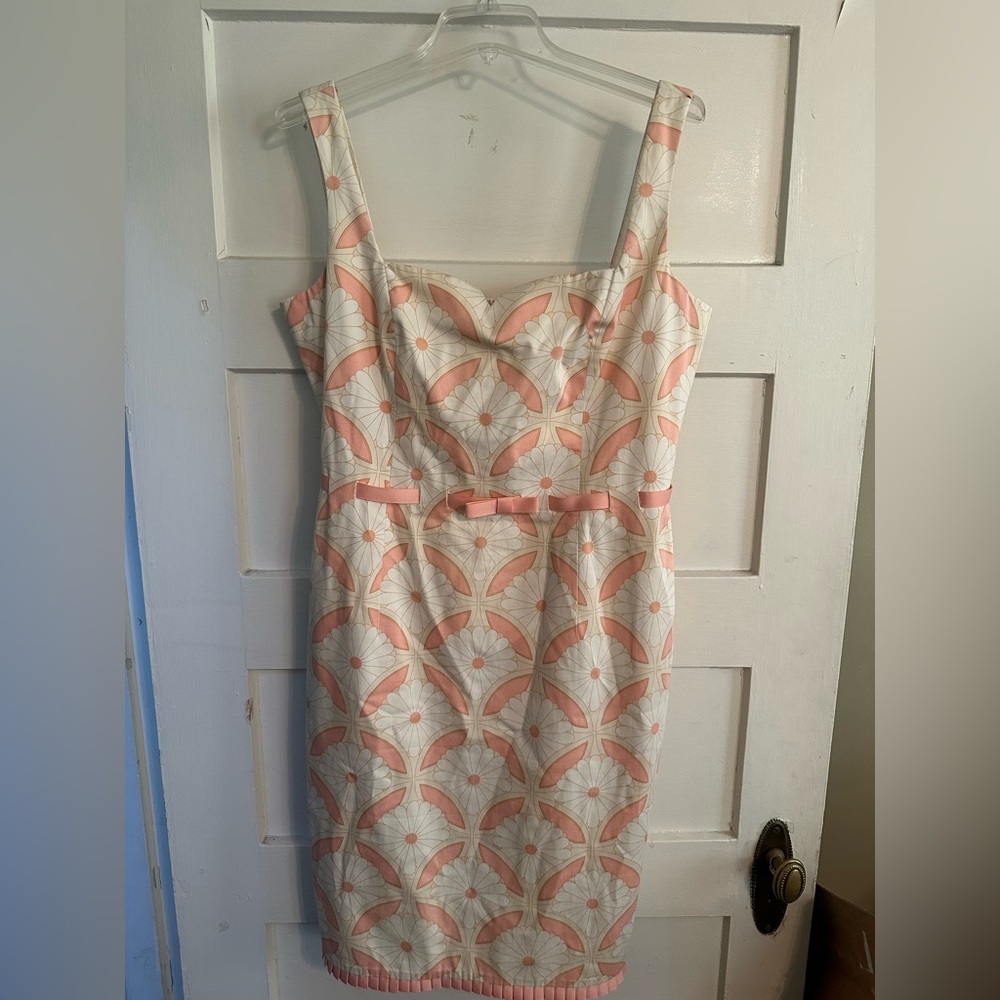 Maggy London Coral and Cream Mini Dress